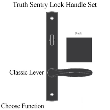TRUTH SENTRY LOCK HANDLE SET, CLASSIC, PAINTED OVER ZINC, BLACK - 97454040